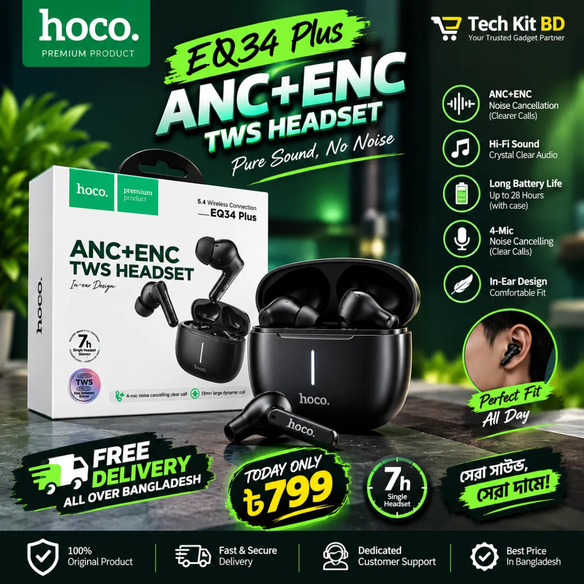 HOCO EQ34 Plus True Wireless Earbuds